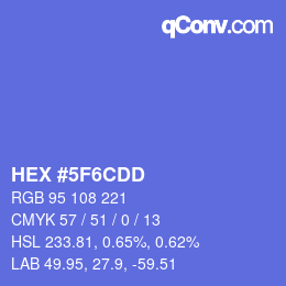 カラーコード: HEX #5F6CDD | qconv.com