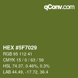 颜色代码: HEX #5F7029 | qconv.com