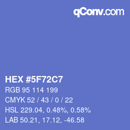 カラーコード: HEX #5F72C7 | qconv.com