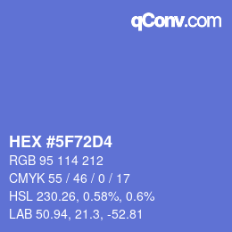 カラーコード: HEX #5F72D4 | qconv.com