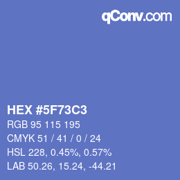 颜色代码: HEX #5F73C3 | qconv.com