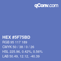 Farbcode: HEX #5F75BD | qconv.com
