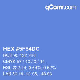 Color code: HEX #5F84DC | qconv.com