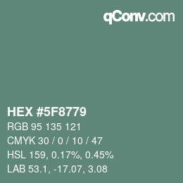 Color code: HEX #5F8779 | qconv.com