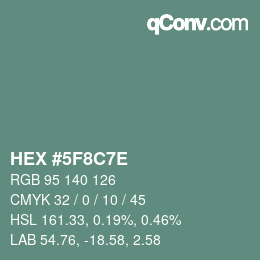 Color code: HEX #5F8C7E | qconv.com