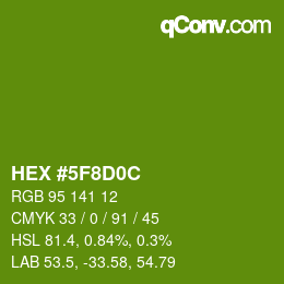 Color code: HEX #5F8D0C | qconv.com