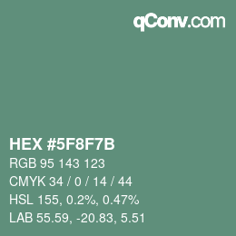 Color code: HEX #5F8F7B | qconv.com