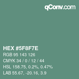 Color code: HEX #5F8F7E | qconv.com