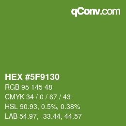 Color code: HEX #5F9130 | qconv.com