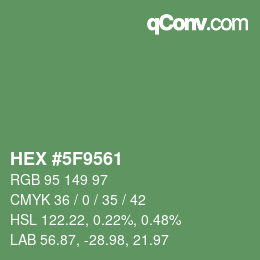 颜色代码: HEX #5F9561 | qconv.com
