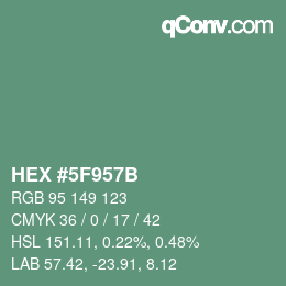 Farbcode: HEX #5F957B | qconv.com
