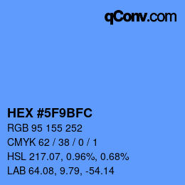 Color code: HEX #5F9BFC | qconv.com
