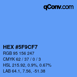 颜色代码: HEX #5F9CF7 | qconv.com