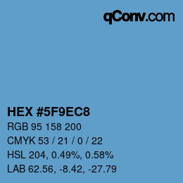 Color code: HEX #5F9EC8 | qconv.com