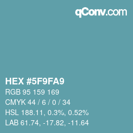 Color code: HEX #5F9FA9 | qconv.com