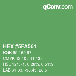 Color code: HEX #5FA561 | qconv.com
