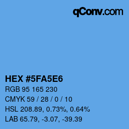 Color code: HEX #5FA5E6 | qconv.com