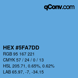 Color code: HEX #5FA7DD | qconv.com