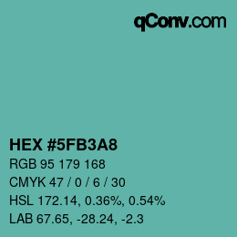 Color code: HEX #5FB3A8 | qconv.com