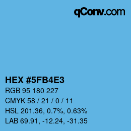 カラーコード: HEX #5FB4E3 | qconv.com