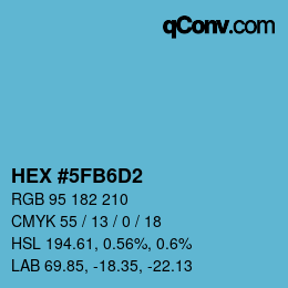 Color code: HEX #5FB6D2 | qconv.com