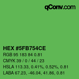 Farbcode: HEX #5FB754CE | qconv.com