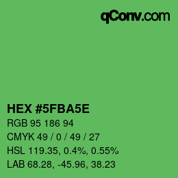 Color code: HEX #5FBA5E | qconv.com