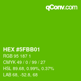 Farbcode: HEX #5FBB01 | qconv.com