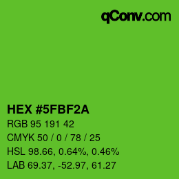 カラーコード: HEX #5FBF2A | qconv.com
