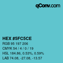 Farbcode: HEX #5FC5CE | qconv.com