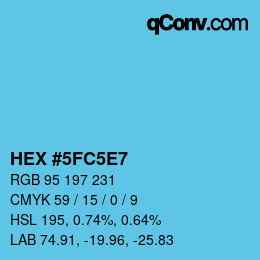 Farbcode: HEX #5FC5E7 | qconv.com