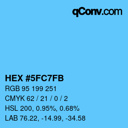 カラーコード: HEX #5FC7FB | qconv.com