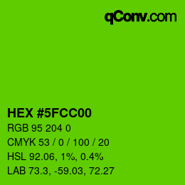 Color code: HEX #5FCC00 | qconv.com