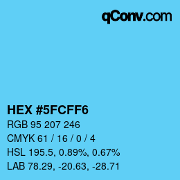 Color code: HEX #5FCFF6 | qconv.com