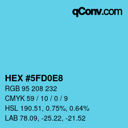 カラーコード: HEX #5FD0E8 | qconv.com