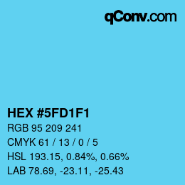 カラーコード: HEX #5FD1F1 | qconv.com