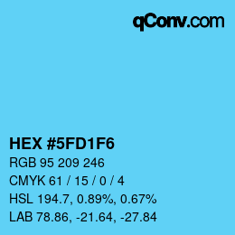 カラーコード: HEX #5FD1F6 | qconv.com