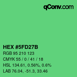Color code: HEX #5FD27B | qconv.com