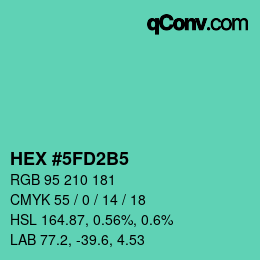 Color code: HEX #5FD2B5 | qconv.com