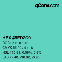 Color code: HEX #5FD2C0 | qconv.com
