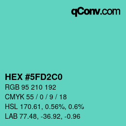 Color code: HEX #5FD2C0 | qconv.com