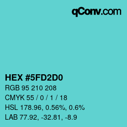 Color code: HEX #5FD2D0 | qconv.com