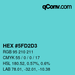 Color code: HEX #5FD2D3 | qconv.com