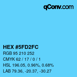 カラーコード: HEX #5FD2FC | qconv.com