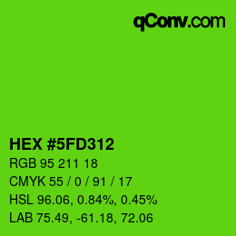 カラーコード: HEX #5FD312 | qconv.com
