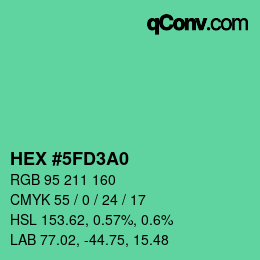 Color code: HEX #5FD3A0 | qconv.com