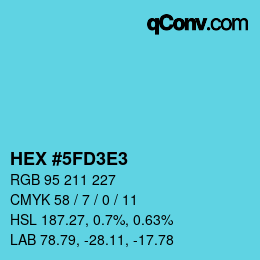 Color code: HEX #5FD3E3 | qconv.com