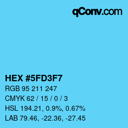 颜色代码: HEX #5FD3F7 | qconv.com
