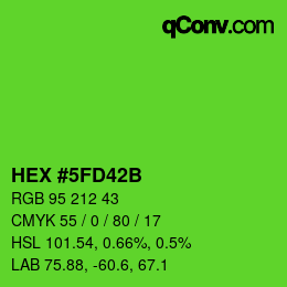 颜色代码: HEX #5FD42B | qconv.com