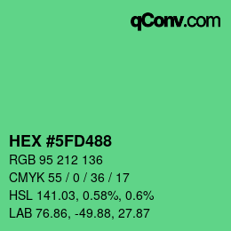 颜色代码: HEX #5FD488 | qconv.com